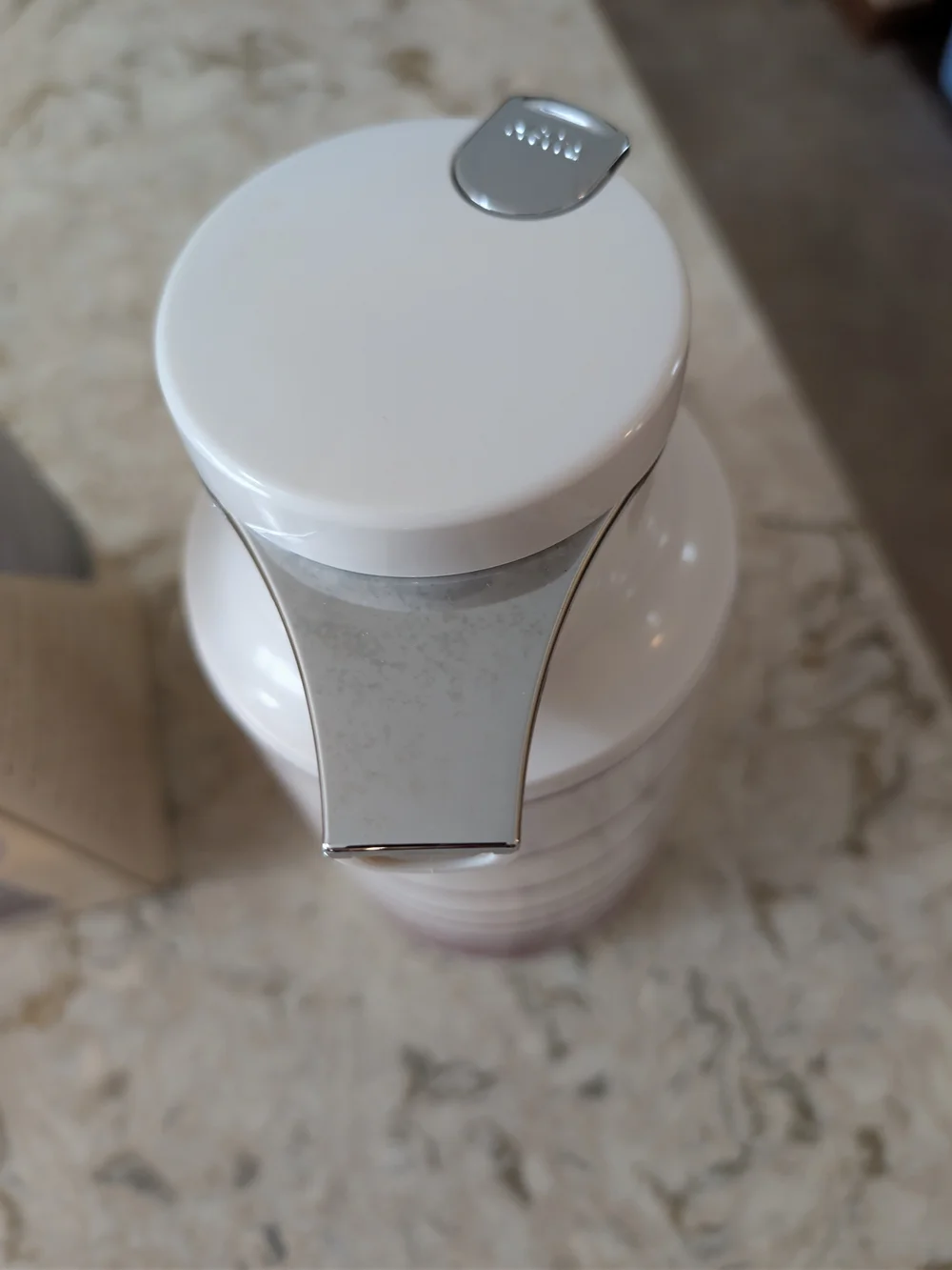 White and Burgundy Striped Thermal Carafe - Coffee At A Touch